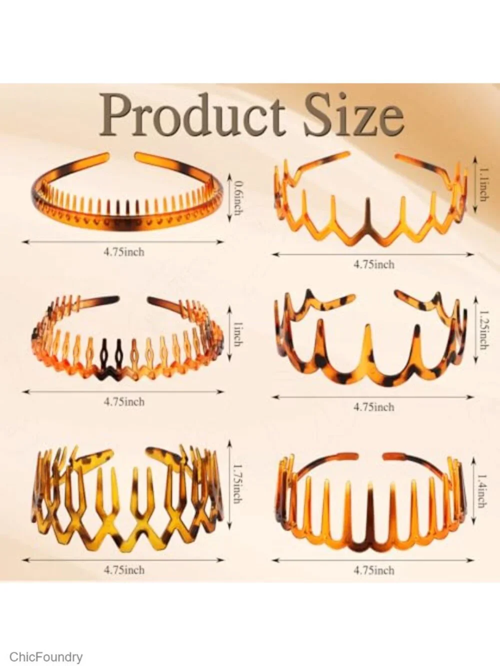 12 Pack Zigzag Headbands with Teeth Non Slip Plastic Wavy Hair Accessories